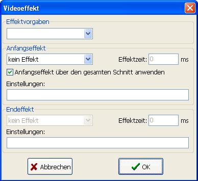 Dialog Effektfenster