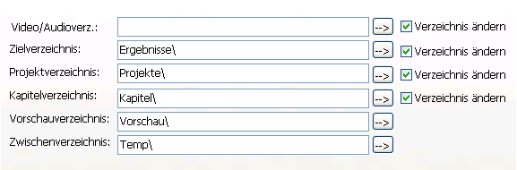 Optionen/Verzeichnisse