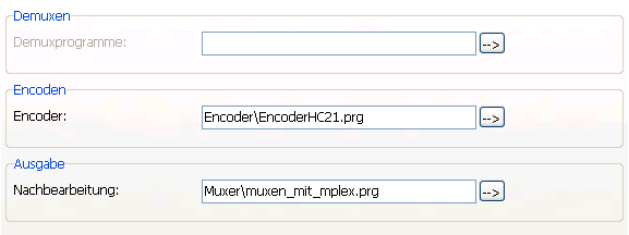 Optionen/externe Programme